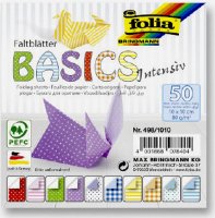 Бумага для оригами "Basics Intensive", 10*10см, 50шт/уп, 10 мотивов
