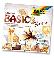 Бумага для оригами Basics, коричневый орнамент, 15*15см, 50шт/уп, 5 мотивов