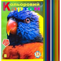 Картон кольоровий Коленкор, A4, 250g,12л
