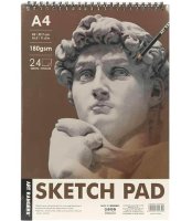 Альбом для эскизов А4,  Sketch Pad, спираль 180 г/м², 24л.