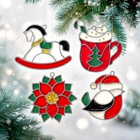 Набор для витражной росписи елочных игрушек "Яркое Рождество" Набор для витражной росписи елочных игрушек "Яркое Рождество"