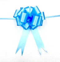 Бант подарочный Синий в сердечки