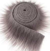 Мех искусственный с длинным ворсом, серый