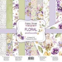 Набор бумаги для скрапбукинга "Floral sentiments" 20*20см, 10л