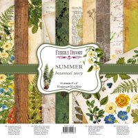 Набор бумаги для скрапбукинга "Summer botanical story" 20*20см, 10л
