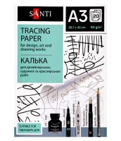 Калька полупрозрачная А3 20 листов 60 г/м2 у папке