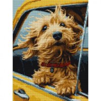 Алмазная мозаика "Счастливый песик", 30*40см