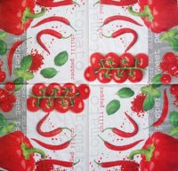 Декупажная салфетка "Томаты, перцы", 33*33см