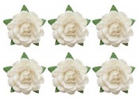 Квіти чайної троянди, діам 18 мм, 6 шт, Білі