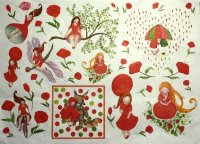 Салфетка декупажная из рисовой бумаги "Весенние фантазии",35*50см