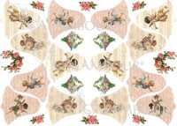 Рисовая декупажная карта "Гламурные колокольчики", 35*50см