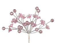 Міні-гілочки з рожевими акриловими квітками
