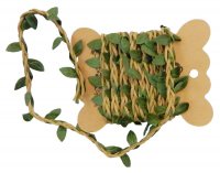 Шнур декоративный натуральный с листьями, 1м