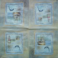 Декупажна серветка "Морські сюжети ", 25*25см