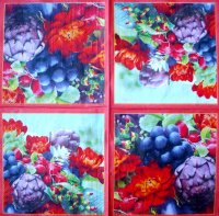 Декупажная салфетка "Артишоки, виноград, цветы", 33х33см