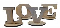 Набор букв из дерева на подставке "Love", h=12,5см