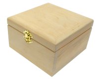 Скринька дерев'яна квадратна, вільха, 14,7*14,7*9 см