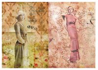 Рисовая декупажная карта "Прогулка по саду", 35*50см