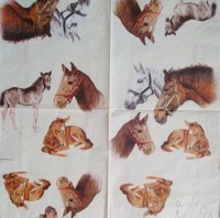 Декупажна серветка "Конячки", 33*33см