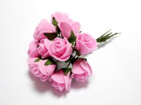Трояндочки з фоамірана, Рожеві, 15мм, 12 шт/уп.