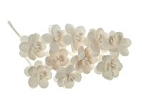 Квіти вишні із шовковичного паперу, білі, 10 шт/уп