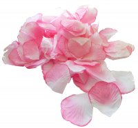 Штучні пелюстки троянд рожеві з білим