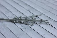 Декоративні гілочки із бруньками, срібні, 20 см, 5шт/уп