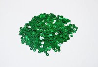 Паєтки круглі плоскі 4 мм, зелені, 6г