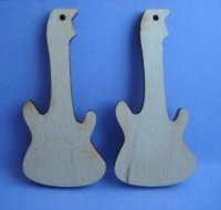 Заготовка для сережок дерев'яна "Гітари", 51*25*3мм