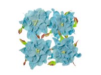 Цветы гардении с листочками, Нежно-голубые, 7 см, 4шт/уп