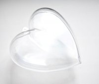 Сердце пластиковое прозрачное, разъемное, съемная перегородка, 10см