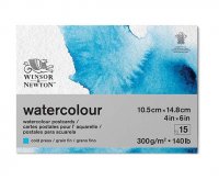 Склейка для акварели Открытки Winsor&Newton Watercolour aquarelle Postcard, 300гр, 10х15см, 15л