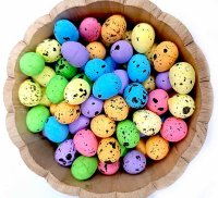 Яйца перепелиные декоративные, цветное ассорти, 10шт/уп