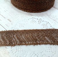 Лента из мешковины коричневая, 3,5 см, 1м