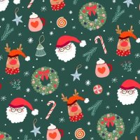 Упаковочная бумага "Новогодние аксессуары", 70*100см