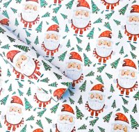Упаковочная бумага "Веселые Санты", 70*100см