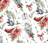 Упаковочная бумага новогодняя  "Сказочные птицы", 70*100см