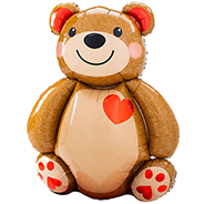 Кулька фольга Фігура стояча Медведик з серцем, 65*90см