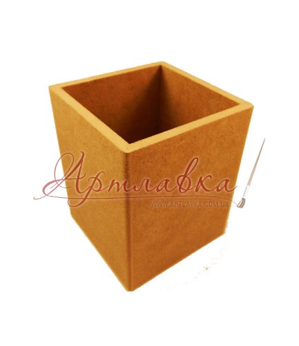 Склянка канцелярська, мдф, 9*9*11см