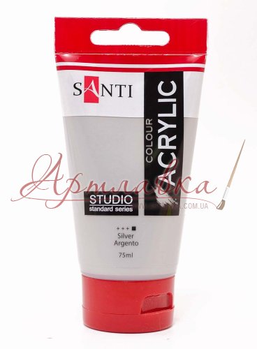 Акрилова фарба Срібло, Santi,75 мл