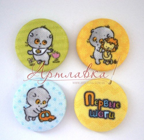 Тканинні фішки Маля Басік. Перші кроки, 4шт/уп