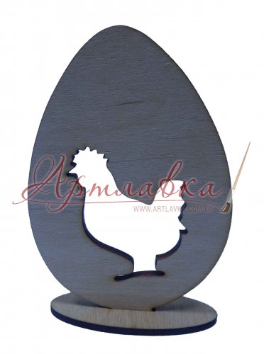 Яйцо на подставке Петушок, дерево, 12,5х8,5см