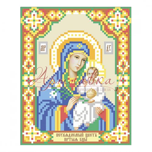 Набір для вишивання бісером  Ікона Божої Матері Не В'яне Колір, 10х12см