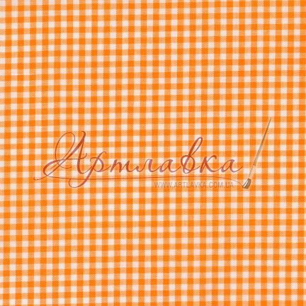 Ткань хлопковая Carolina Gingham, ORANGE, 152 г/м, 50х55см