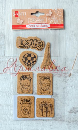 Коркові наклейки Love, 7 шт/уп
