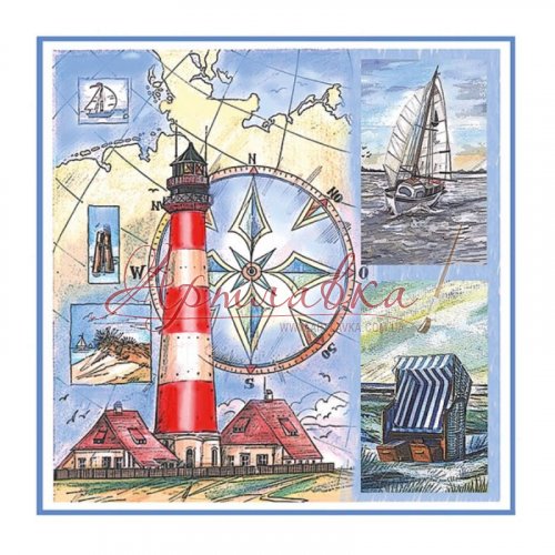 Декупажна серветка Морський колаж, 33*33см