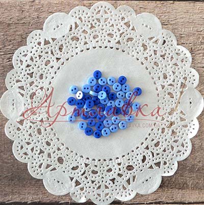 Мини-пуговицы пластиковые Синий микс, 50шт/уп