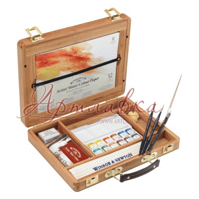 Подарочный набор акварельных красок в деревянной коробке Winsor & Newton