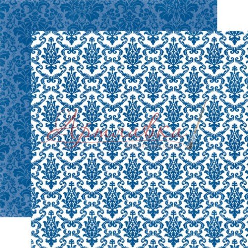 Бумага для скрапбукинга двухсторонняя Sapphire Damask, 30*30 см