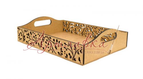 Поднос Флора, мдф, 37х27х9.5см